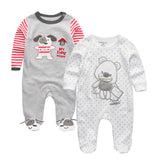 2/3/4pcs Baby Rompers Long Sleeve Printed Jumpsuit