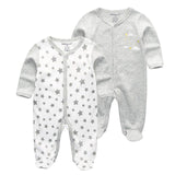 2/3/4pcs Baby Rompers Long Sleeve Printed Jumpsuit