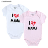 2Pcs Baby Bodysuits Cotton I Love Papa Mama