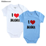 2Pcs Baby Bodysuits Cotton I Love Papa Mama