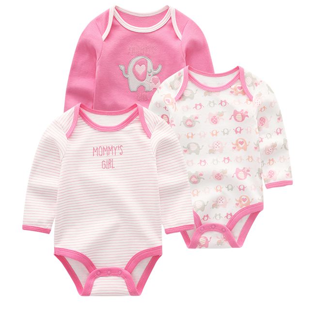 Newborn Clothes Summer 3pcs Long Sleeve Infant Bodysuits