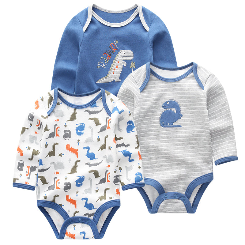 Newborn Clothes Summer 3pcs Long Sleeve Infant Bodysuits