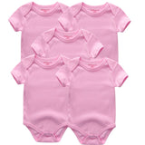 Baby Solid 5pcs Sets Short Sleeve Bodysuits