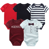 2024 Baby Girls Bodysuits Short Sleeve 5pcs