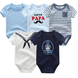 2024 Baby Girls Bodysuits Short Sleeve 5pcs