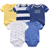 2024 Baby Girls Bodysuits Short Sleeve 5pcs