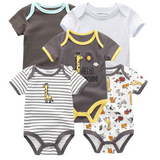 2024 Baby Girls Bodysuits Short Sleeve 5pcs