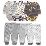 2024 Baby Clothing Set Bodysuits+Pants 8pcs